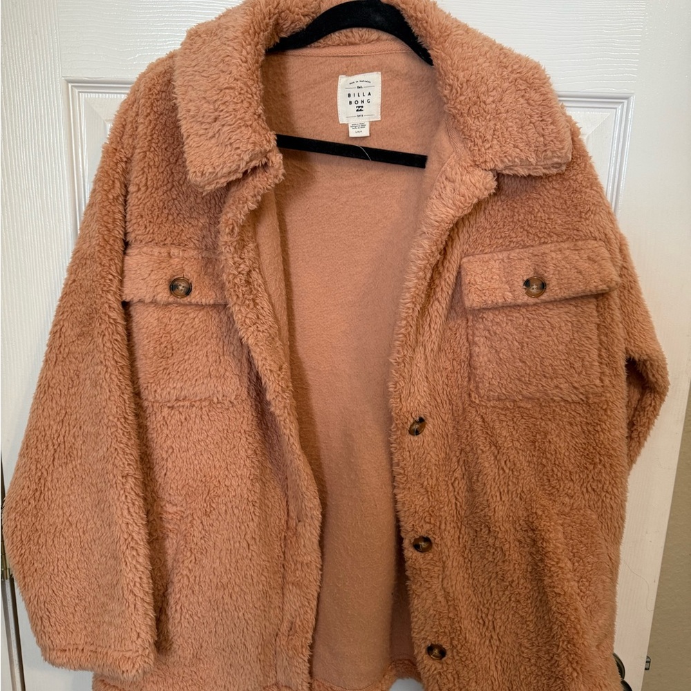 Billabong Faux Fur Jacket in Tan